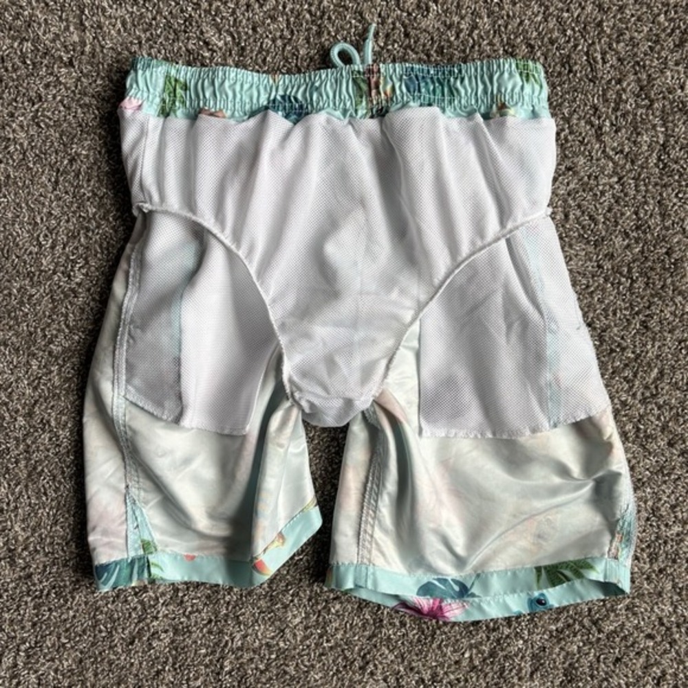 Star Wars Mens Mandalorian Swim Trunks Shorts Size Small Grogu Baby Yoda Blue - Picture 5 of 10